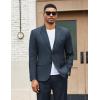 imageCOOFANDY Mens 2 Piece Suits Regular Fit Two Buttons Casual Blazer Jacket and Pants Set Tuxedo Suit for Wedding Prom BusinessDark Blue
