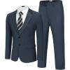 imageCOOFANDY Mens 2 Piece Suits Regular Fit Two Buttons Casual Blazer Jacket and Pants Set Tuxedo Suit for Wedding Prom BusinessDark Blue