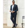 imageCOOFANDY Mens 2 Piece Suits Regular Fit Two Buttons Casual Blazer Jacket and Pants Set Tuxedo Suit for Wedding Prom BusinessDark Blue
