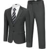 imageCOOFANDY Mens 2 Piece Suits Regular Fit Two Buttons Casual Blazer Jacket and Pants Set Tuxedo Suit for Wedding Prom BusinessDark Gray