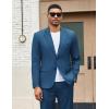 imageCOOFANDY Mens 2 Piece Suits Regular Fit Two Buttons Casual Blazer Jacket and Pants Set Tuxedo Suit for Wedding Prom BusinessNavy Blue
