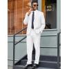 imageCOOFANDY Mens 2 Piece Suits Regular Fit Two Buttons Casual Blazer Jacket and Pants Set Tuxedo Suit for Wedding Prom BusinessWhite