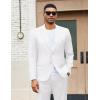 imageCOOFANDY Mens 2 Piece Suits Regular Fit Two Buttons Casual Blazer Jacket and Pants Set Tuxedo Suit for Wedding Prom BusinessWhite