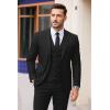imageCOOFANDY Mens 3 Pieces Suits Classic Fit 2 Buttons Dress Suit Set Wedding Business Dinner Prom Jacket Vest PantsBlack