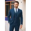 imageCOOFANDY Mens 3 Pieces Suits Classic Fit 2 Buttons Dress Suit Set Wedding Business Dinner Prom Jacket Vest PantsBlue
