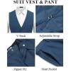 imageCOOFANDY Mens 3 Pieces Suits Classic Fit 2 Buttons Dress Suit Set Wedding Business Dinner Prom Jacket Vest PantsBlue