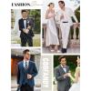 imageCOOFANDY Mens 3 Pieces Suits Classic Fit 2 Buttons Dress Suit Set Wedding Business Dinner Prom Jacket Vest PantsDark Grey