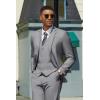 imageCOOFANDY Mens 3 Pieces Suits Classic Fit 2 Buttons Dress Suit Set Wedding Business Dinner Prom Jacket Vest PantsLight Grey