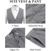 imageCOOFANDY Mens 3 Pieces Suits Classic Fit 2 Buttons Dress Suit Set Wedding Business Dinner Prom Jacket Vest PantsLight Grey