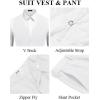 imageCOOFANDY Mens 3 Pieces Suits Classic Fit 2 Buttons Dress Suit Set Wedding Business Dinner Prom Jacket Vest PantsWhite