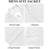 imageCOOFANDY Mens 3 Pieces Suits Classic Fit 2 Buttons Dress Suit Set Wedding Business Dinner Prom Jacket Vest PantsWhite