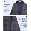 imageCOOFANDY Mens Blazer Casual Sport Coats Slim Fit One Button Suit Jacket Lightweight Sports JacketPlaid Blazer  Denim Blue