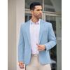 imageCOOFANDY Mens Casual Blazer Jacket One Button Suit Jackets Lightweight Knit Sport CoatLight Blue