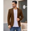 imageCOOFANDY Mens Casual Blazer Jacket One Button Suit Jackets Lightweight Knit Sport CoatLight Brown