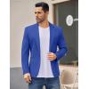 imageCOOFANDY Mens Casual Blazer Jacket One Button Suit Jackets Lightweight Knit Sport CoatRoyal Blue