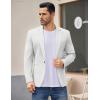 imageCOOFANDY Mens Casual Blazer Jacket One Button Suit Jackets Lightweight Knit Sport CoatWhite