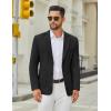 imageCOOFANDY Mens Casual Blazer Jacket Two Button Suit Jackets Lightweight Knit Sport CoatBlack