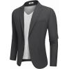 imageCOOFANDY Mens Casual Blazer Jacket Two Button Suit Jackets Lightweight Knit Sport CoatDark Grey