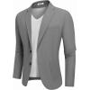 imageCOOFANDY Mens Casual Blazer Jacket Two Button Suit Jackets Lightweight Knit Sport CoatGrey