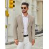 imageCOOFANDY Mens Casual Blazer Jacket Two Button Suit Jackets Lightweight Knit Sport CoatKhaki
