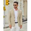 imageCOOFANDY Mens Casual Blazer Jacket Two Button Suit Jackets Lightweight Knit Sport CoatLight Khaki