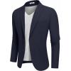 imageCOOFANDY Mens Casual Blazer Jacket Two Button Suit Jackets Lightweight Knit Sport CoatNavy Blue