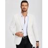 imageCOOFANDY Mens Casual Blazer Knit Sport Coat Lightweight Two Button Suit JacketWhite