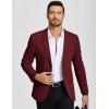 imageCOOFANDY Mens Casual Blazer Knit Sport Coat Lightweight Two Button Suit JacketWine Red
