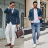 imageCOOFANDY Mens Casual Blazer Lightweight Sport Coats Two Buttons Slim Fit Suit Jacket for Business Wedding DressBlue