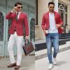 imageCOOFANDY Mens Casual Blazer Lightweight Sport Coats Two Buttons Slim Fit Suit Jacket for Business Wedding DressDark Red