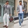 imageCOOFANDY Mens Casual Blazer Lightweight Sport Coats Two Buttons Slim Fit Suit Jacket for Business Wedding DressLight Grey