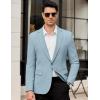 imageCOOFANDY Mens Casual Blazer Regular Fit Lightweight Sport Coats One Button Suit Jacket Dress Blazer JacketsLight Blue