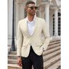 imageCOOFANDY Mens Casual Blazer Slim Fit Suit Jacket Two Button Lightweight Sport CoatBeige