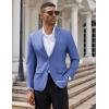 imageCOOFANDY Mens Casual Blazer Slim Fit Suit Jacket Two Button Lightweight Sport CoatLight Royal Blue
