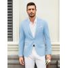 imageCOOFANDY Mens Casual Blazer Suit Jackets One Button Sport Coats Lightweight Business Sports JacketsLight Blue
