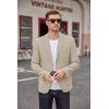 imageCOOFANDY Mens Casual Blazer Two Button Sport Coats Lightweight Printed Lining Suit JacketLight Khaki
