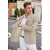 imageCOOFANDY Mens Casual Blazer Two Button Sport Coats Lightweight Printed Lining Suit JacketLight Khaki