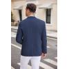 imageCOOFANDY Mens Casual Blazer Two Button Sport Coats Lightweight Printed Lining Suit JacketNavy Blue