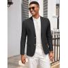 imageCOOFANDY Mens Casual Cotton Linen Blazer Lightweight Linen Sport Coat Two Button Suit JacketBlack