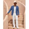 imageCOOFANDY Mens Casual Cotton Linen Blazer Lightweight Linen Sport Coat Two Button Suit JacketBlue
