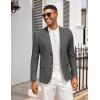 imageCOOFANDY Mens Casual Cotton Linen Blazer Lightweight Linen Sport Coat Two Button Suit JacketDark Grey