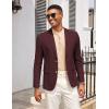 imageCOOFANDY Mens Casual Cotton Linen Blazer Lightweight Linen Sport Coat Two Button Suit JacketDark Red