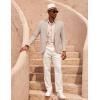 imageCOOFANDY Mens Casual Cotton Linen Blazer Lightweight Linen Sport Coat Two Button Suit JacketKhaki