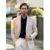 imageCOOFANDY Mens Casual Cotton Linen Blazer Lightweight Linen Sport Coat Two Button Suit JacketKhaki