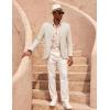 imageCOOFANDY Mens Casual Cotton Linen Blazer Lightweight Linen Sport Coat Two Button Suit JacketLight Khaki