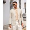 imageCOOFANDY Mens Casual Cotton Linen Blazer Lightweight Linen Sport Coat Two Button Suit JacketLight Khaki