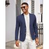 imageCOOFANDY Mens Casual Cotton Linen Blazer Lightweight Linen Sport Coat Two Button Suit JacketNavy Blue
