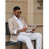 imageCOOFANDY Mens Casual Knit Blazer Slim Fit Lightweight Sport Coat Stretch Two Button Suit JacketKhaki