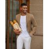 imageCOOFANDY Mens Casual Knit Blazer Slim Fit Lightweight Sport Coat Stretch Two Button Suit JacketLight Brown