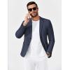 imageCOOFANDY Mens Casual Knit Blazer Slim Fit Lightweight Sport Coat Stretch Two Button Suit JacketNavy Blue